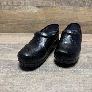 Dansko XP Tooled Black Leather Professional Work Shoes Women's Size EU 40